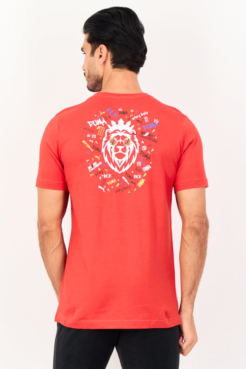 PUMA Royal Challengers Bangalore Men Regular Fit Short Sleeve Cricket T-Shirt, Red - Image 4