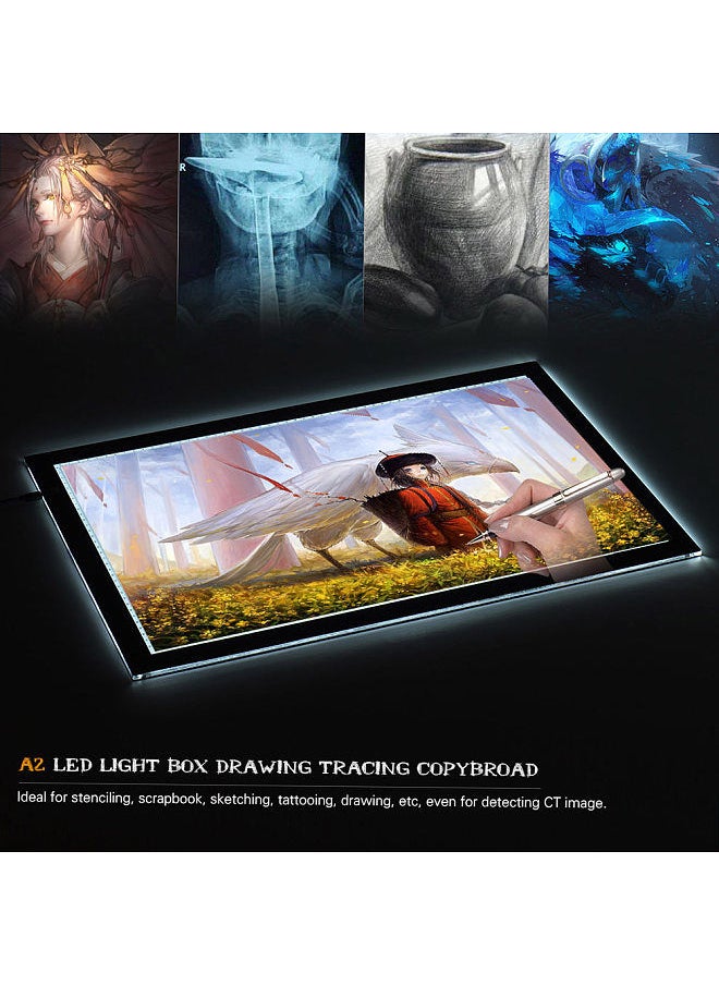 fleiz - A2 LED Light Box Drawing Tracing Tracer Copy Board Table Pad Panel Copyboard with Memory Function Stepless Brightness Control for Artist Animation Tattoo Sketching Architecture Calligraphy Stenciling - Image 1
