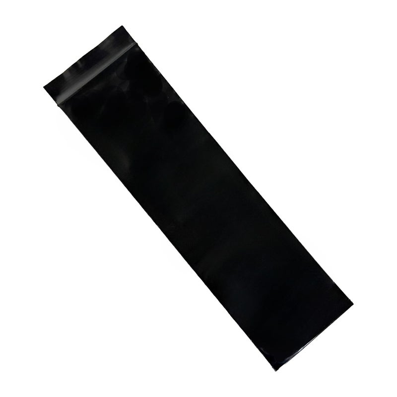 PABCK 100 Pieces Black Reclosable Zip Bags 5.1mil Thickness Poly Plastic Packaging Resealable Zipper Lock Closure Bag for Storage (1.97x8.7 inch) - Image 2
