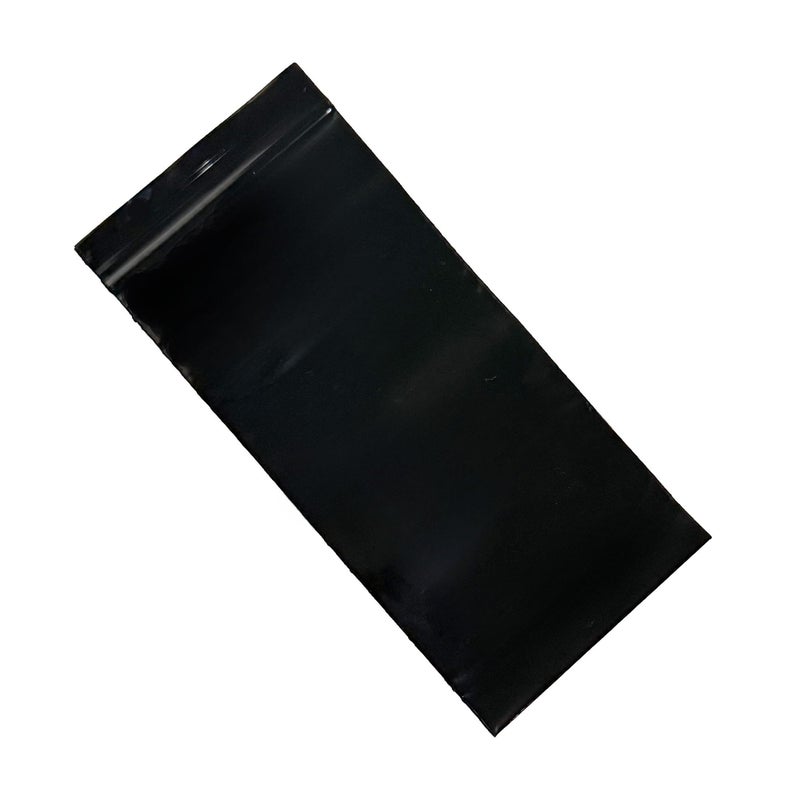 PABCK 100 Pieces Black Reclosable Zip Bags 5.1mil Thickness Poly Plastic Packaging Resealable Zipper Lock Closure Bag for Storage (1.97x8.7 inch) - Image 3