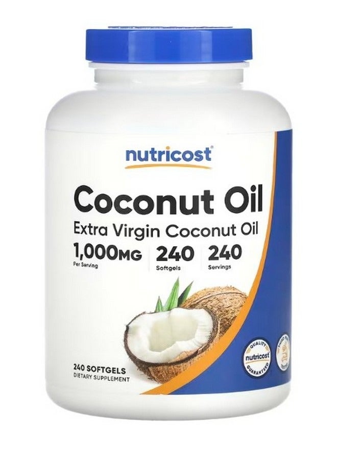 Extra Virgin Coconut Oil 1000 Mg 240 Capsules