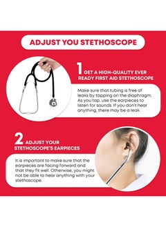Ever Ready First Aid 143200 Dual Head Stethoscope, Black  - Image 2
