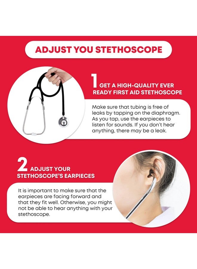 Ever Ready First Aid 143200 Dual Head Stethoscope, Black - Image 2