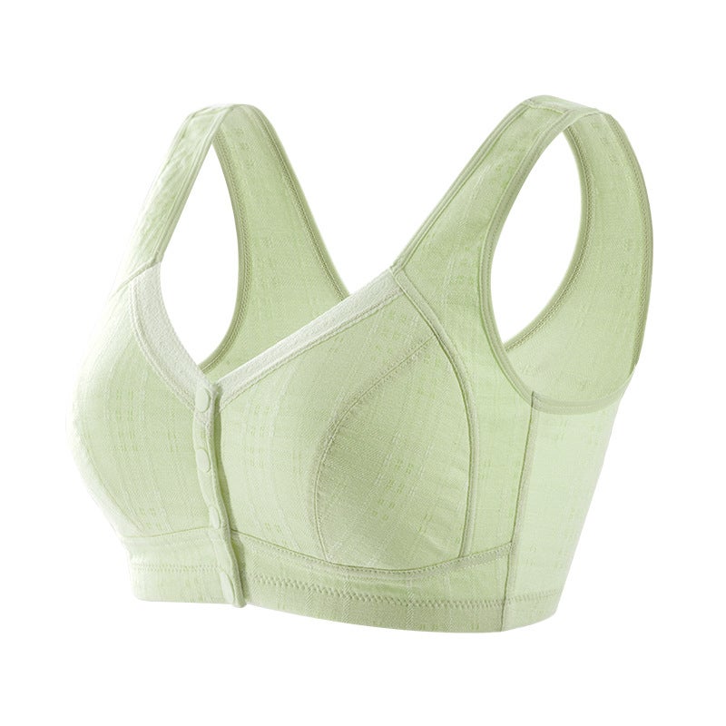 New Front-Closure Bra Cotton Vest for Elderly Women Fog powder