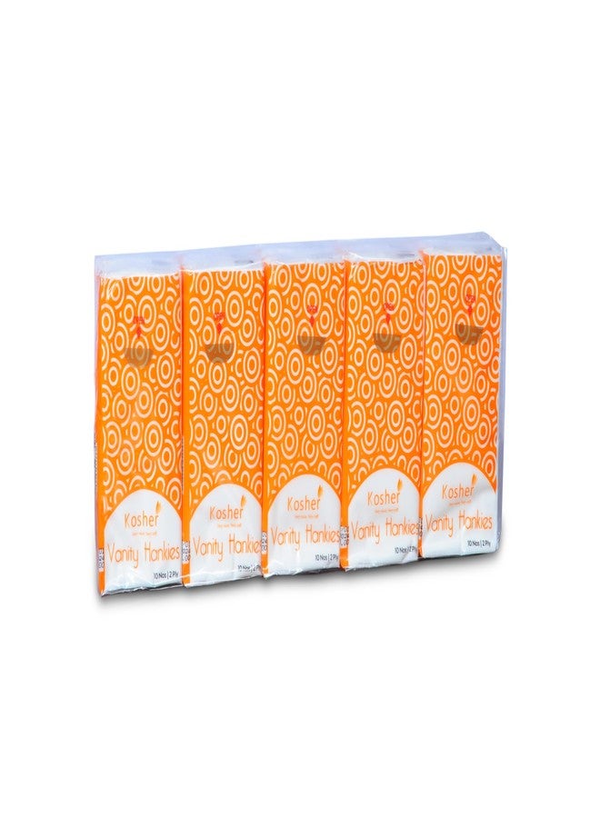 Kosher 2 Ply Vanity Hankey/Pocket Tissue | 10 Pulls X 30 Pack | Total - 300 Pulls | Travel-Friendly Pocket Size | Purse, Bag & Pocket Use - Image 1