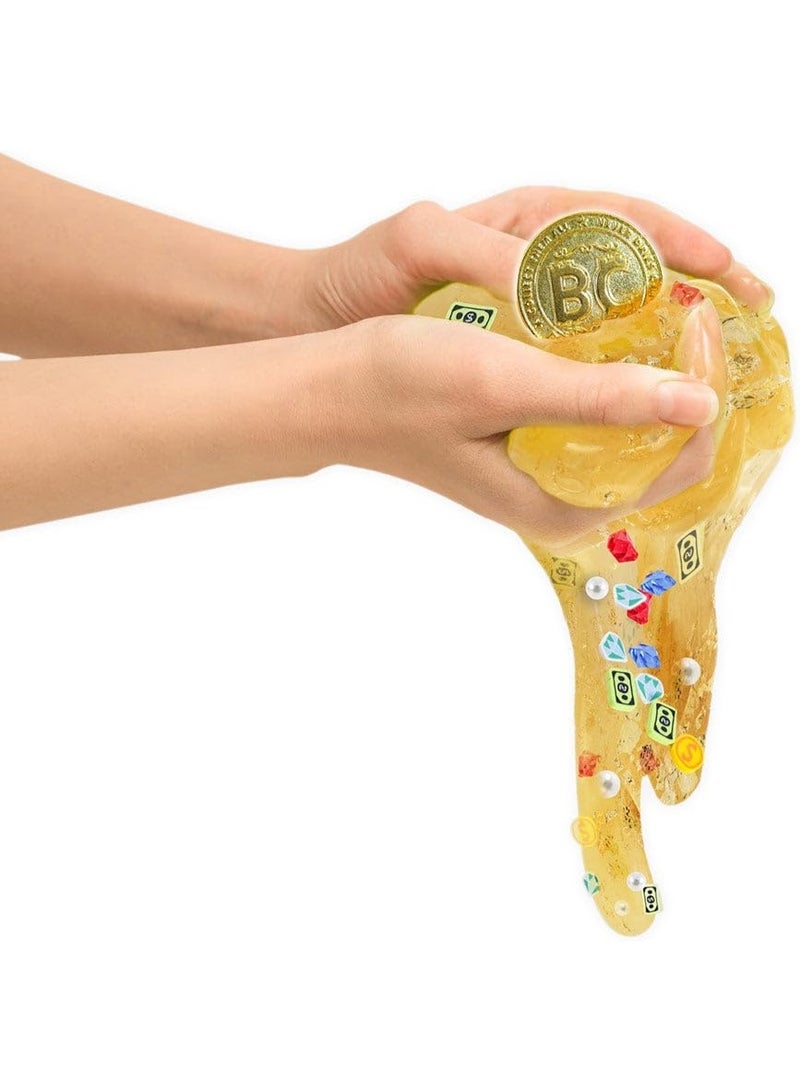 Slimy Get Rich Gold & Silver Luxury Glitter Slime with Money Mix-Ins, Ages 5+ - Image 5