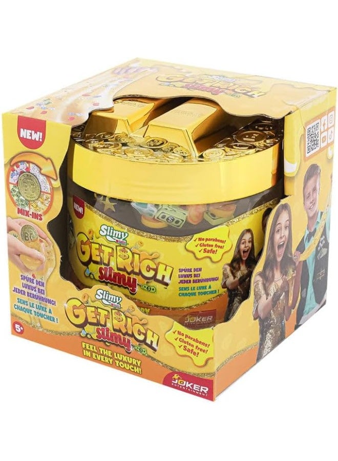Slimy Get Rich Gold & Silver Luxury Glitter Slime with Money Mix-Ins, Ages 5+ - Image 4