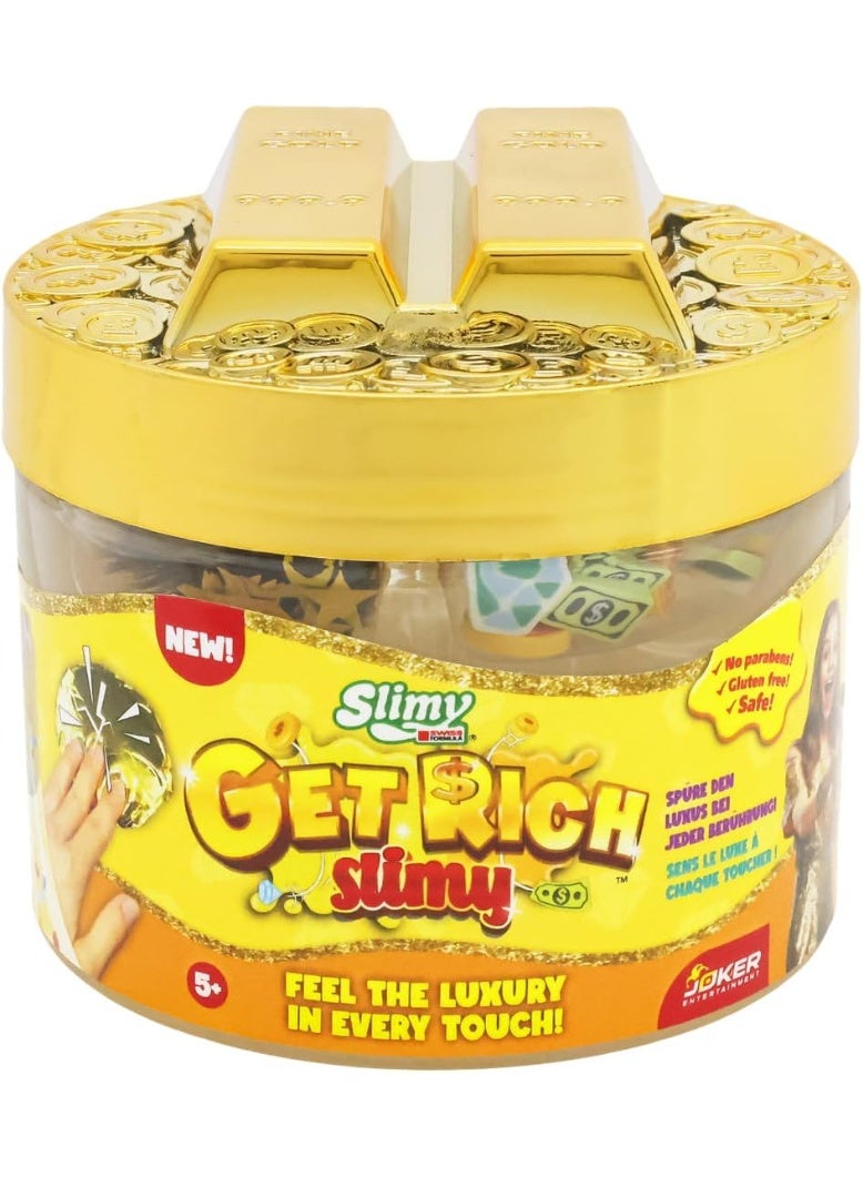 Slimy Get Rich Gold & Silver Luxury Glitter Slime with Money Mix-Ins, Ages 5+ - Image 3