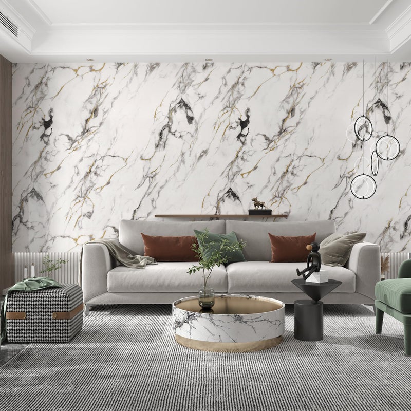 Boobest 157.4"x31.5" Wide Contact Paper White Marble Vinyl Wrap for Countertops Waterproof Self Adhesive Marble Contact Paper for Kitchen Cabinets Classroom Bathroom Peel and Stick Marble Wallpaper - Image 2