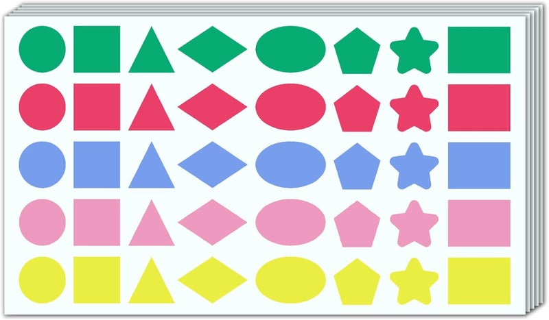 TownStix 1000 Pieces 34 inch  Colored Shape Stickers Color Coded Labels  8 Shapes 5 Colors - Image 1
