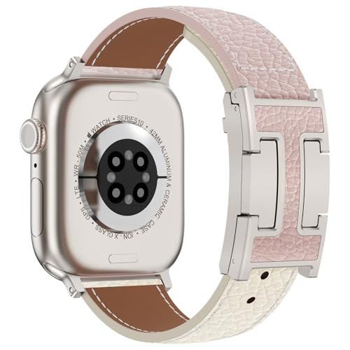 CHANCHY Leather Magnetic Watch Band Compatible with Apple Watch Bands 40mm 38mm 41mm 42mm 44mm 45mm 46mm, Top Grain Leather Dressy Band for Women Men iWatch Ultra SE3 Series 11/10/9/8/7/6/5/4/3/2/1 - Image 1