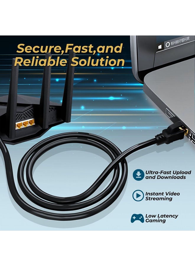 سجيت كابل إيثيرنت Cat8 بطول 0.5 متر، سرعة عالية 26AWG كابل LAN Cat8 بشبكة 40 جيجابت في الثانية، 2000 ميجاهرتز مع موصل RJ45 مغطى بالذهب، مقاوم للأشعة فوق البنفسجية وسريع وقوي للحالات الجوية S/FTP مناسب للمودم والموجهات والألعاب وXbox وPS5 - Image 5