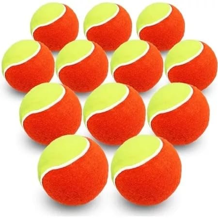SAMEILI Street Cricket Ball tranning Tennis Balls - Soft Elastic Premium Plush Rubber Pressureless Balls for Youth & Beginners, Ideal for Lawn Cricket & Tennis Training - (Pack of 12) - Image 1