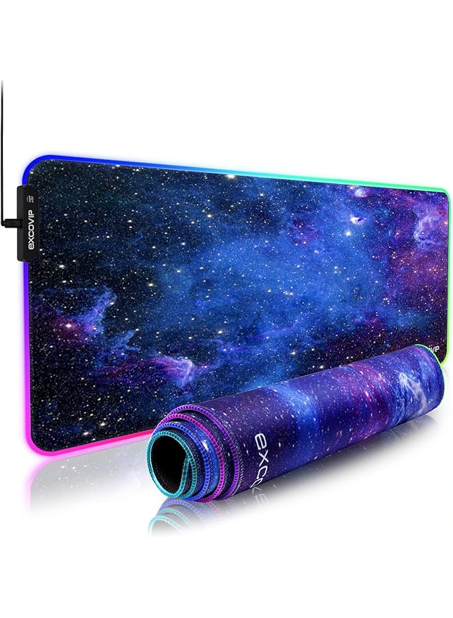excovip Rgb Gaming Mouse Pad 14 Modes Extended Large Table Desk Mat Led Mousepad For Pc Computer Macbook Keyboard Mat Anti Slip Starry Sky 800X300Mm 9074 - Image 1