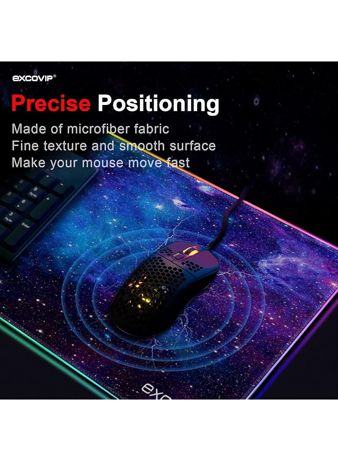 excovip Rgb Gaming Mouse Pad 14 Modes Extended Large Table Desk Mat Led Mousepad For Pc Computer Macbook Keyboard Mat Anti Slip Starry Sky 800X300Mm 9074 - Image 5