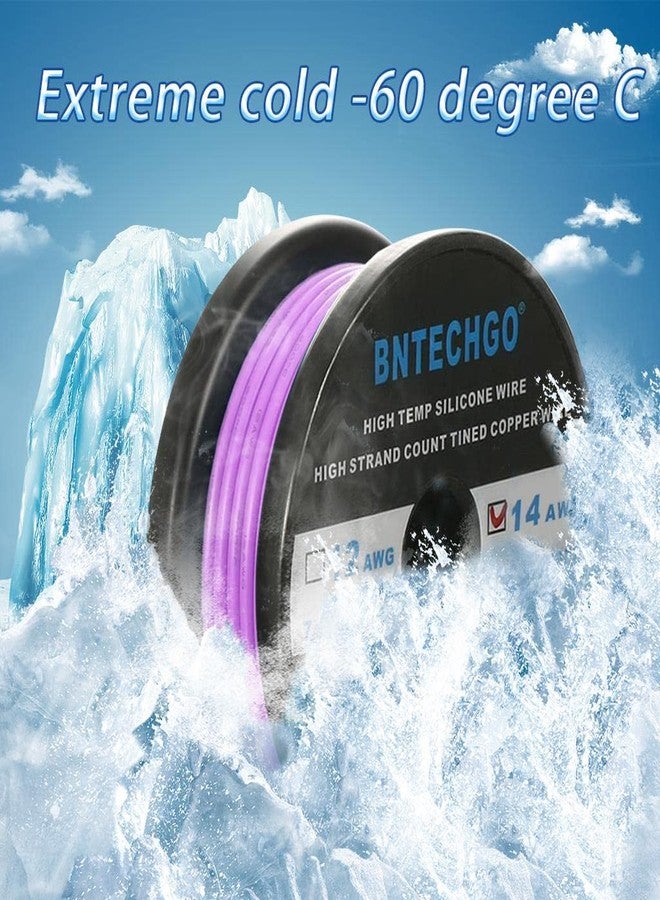 BNTECHGO 14 Gauge Silicone Wire Spool 50 ft Purple Flexible 14 AWG Stranded Tinned Copper Wire - Image 4