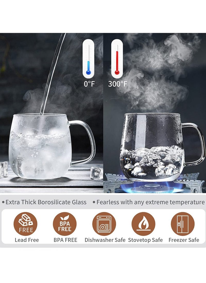KASTWAVE - Glass Tea Cup with Infuser and Lid, 17.6 ounce Glass Tea Cups with Strainer, Loose Leaf Tea Cup Mug for One, Lead-free Borosilicate Glass Teacups, Clear Teacup for Loose Leaf Tea - Image 1