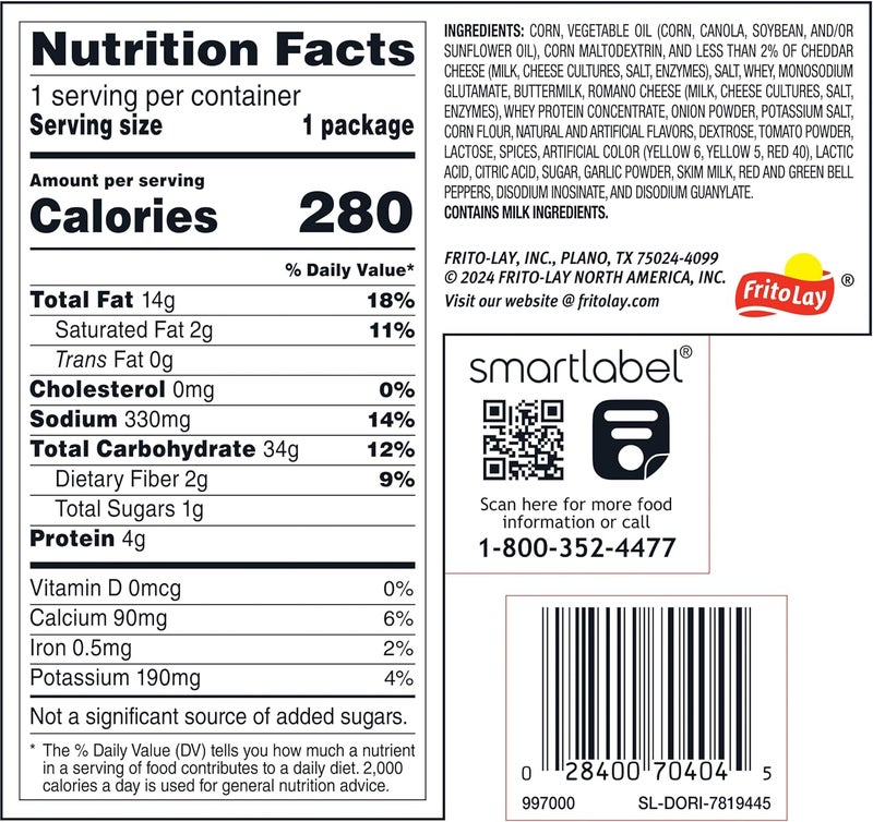 MINIS Doritos Minis Nacho Cheese Canisters - 12 Pack of 1.95 Ounce Snacks - Image 3