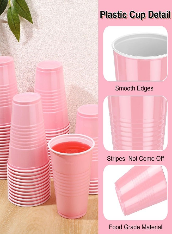 Pickmesh 50 Pack 12 oz Plastic Cups Valentine Disposable Cup Bulk for St Patricks Day Wedding Birthday Baby Shower New Year's Day Halloween and Festive Celebration Party Supplies(Light Pink) - Image 4