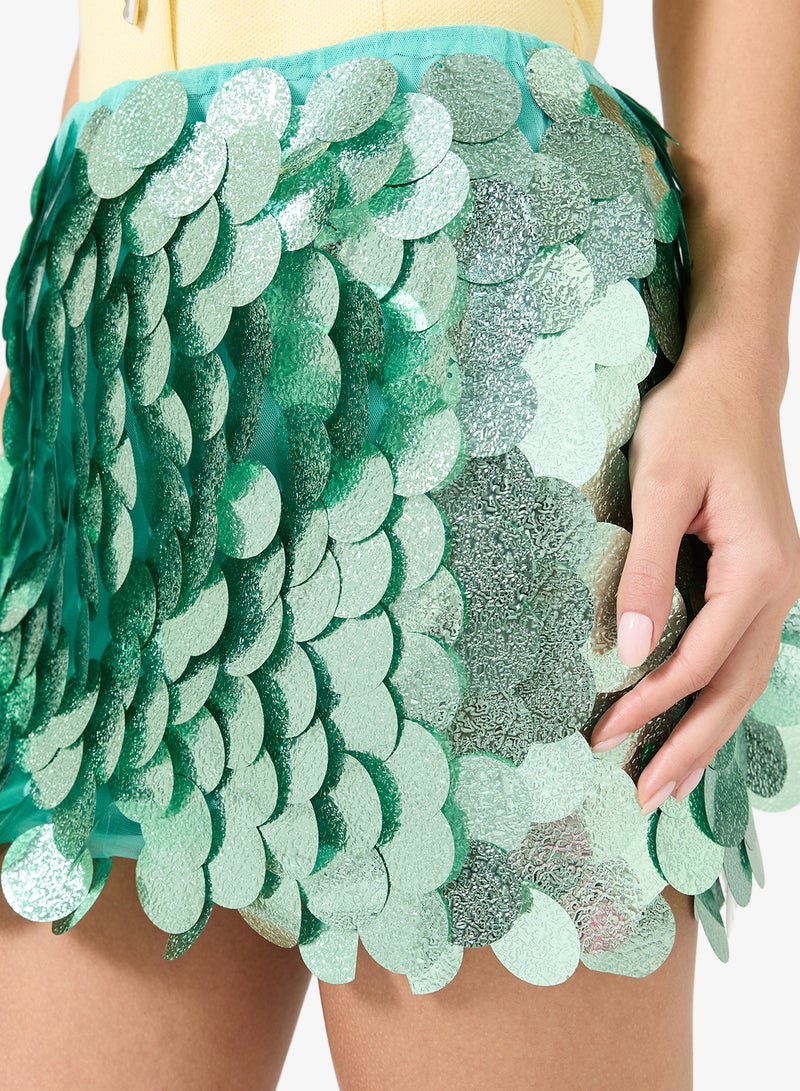 Ginger Disc Sequin Embellished Mini Skirt - Image 4