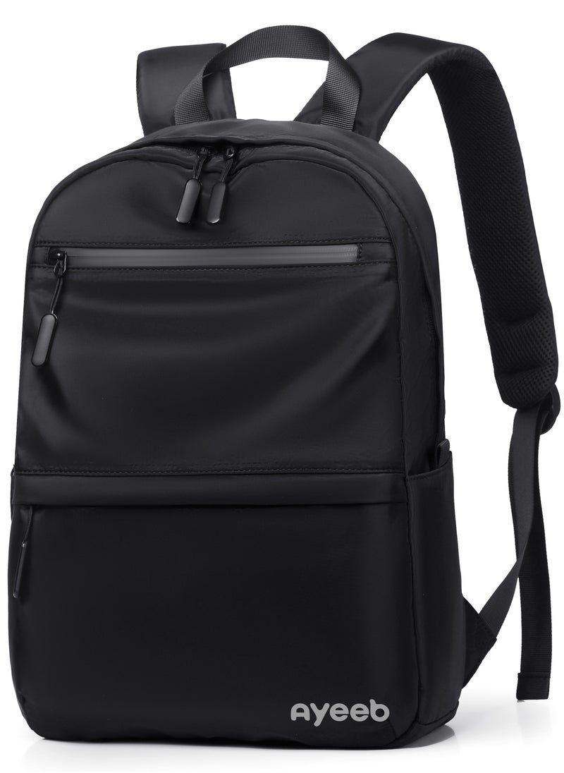 Ayeeb - Chelsea Backpack Travel Bag in Geek Black,14 inch Laptop Business Travel Under-Seat Flight Bag with Elastic Luggage Strap, Essentials Waterproof Daypack of Office, School, College for Men Women - Image 1