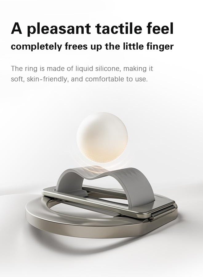 Magnetic Phone Grip Stand, 180° Rotating Finger Loop Holder with Silicone Soft Finger Strap, Phone Ring Holder - Image 3