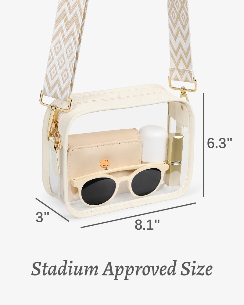 FANGSUN Clear Bag for Stadium Events, Clear Purses for Women, Transparent Crossbody Stadium Bag for Concert, Sport (Beige) - Image 3