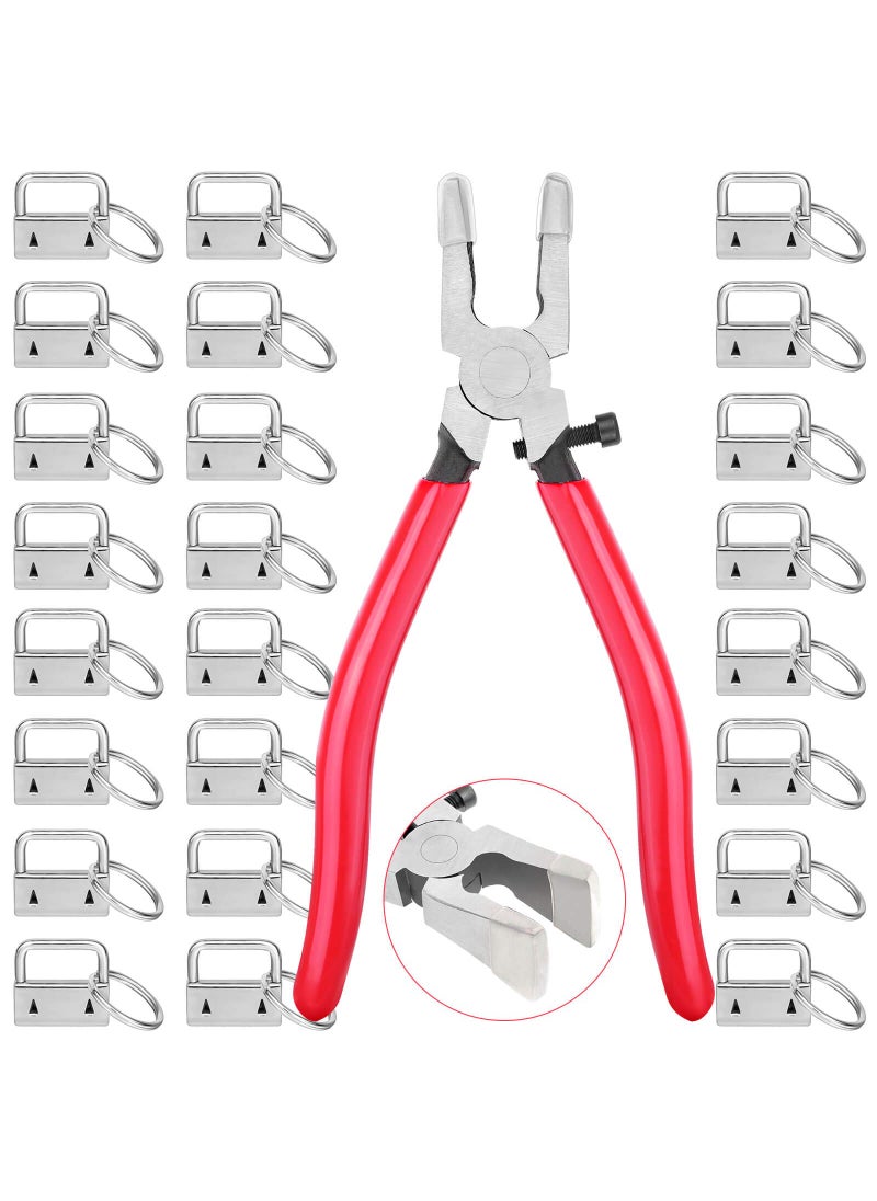 shynek Key Fob Hardware Set Shynek 50PCS Lanyard Key Fob Hardware 1 Inch with Key Fob Pliers Tool for Keychain and Wristlet Clamp Hardware Supplies 