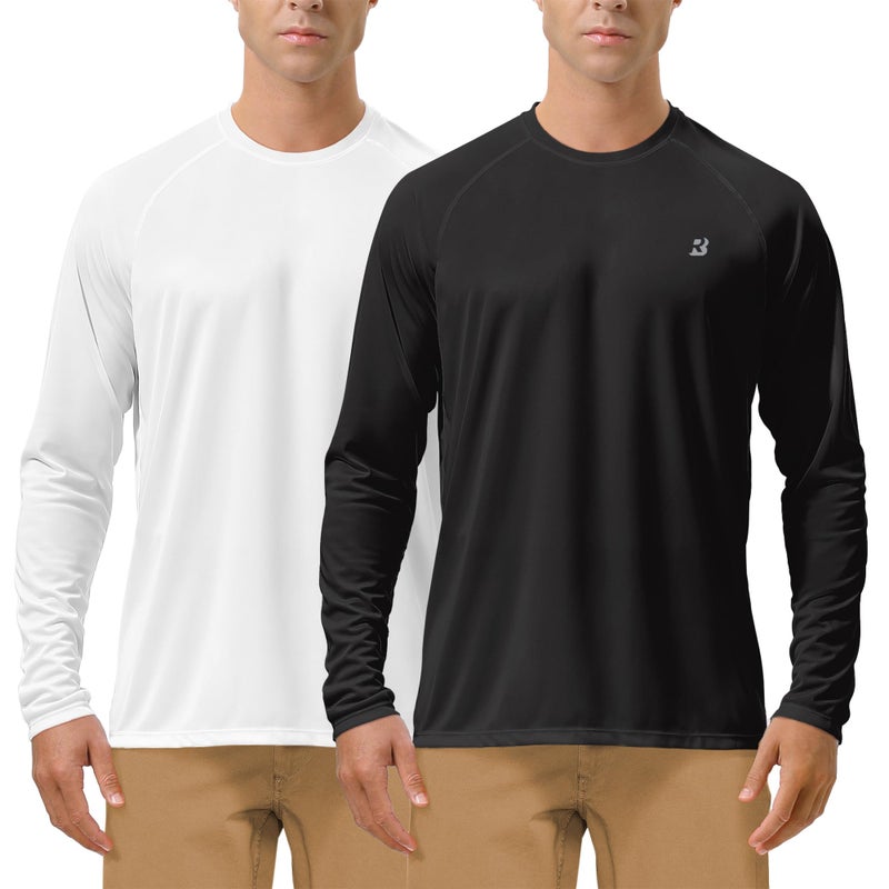 Roadbox Mens 2 Pack UV Sun Protection SPF UPF 50 Long Sleeve Quick Dry Fishing Shirts Outdoor Rash Guard for Running Hiking Swimming - Image 2