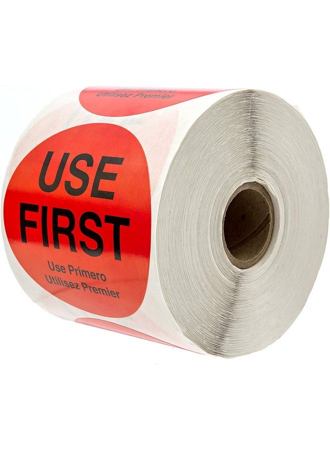 SBlabels 3 Inch Round Use First Stickers / 500 Red Removable Circle Labels/Trilingual Small Business Sticker / 3" Use 1St Label/Made In The Usa - Image 1