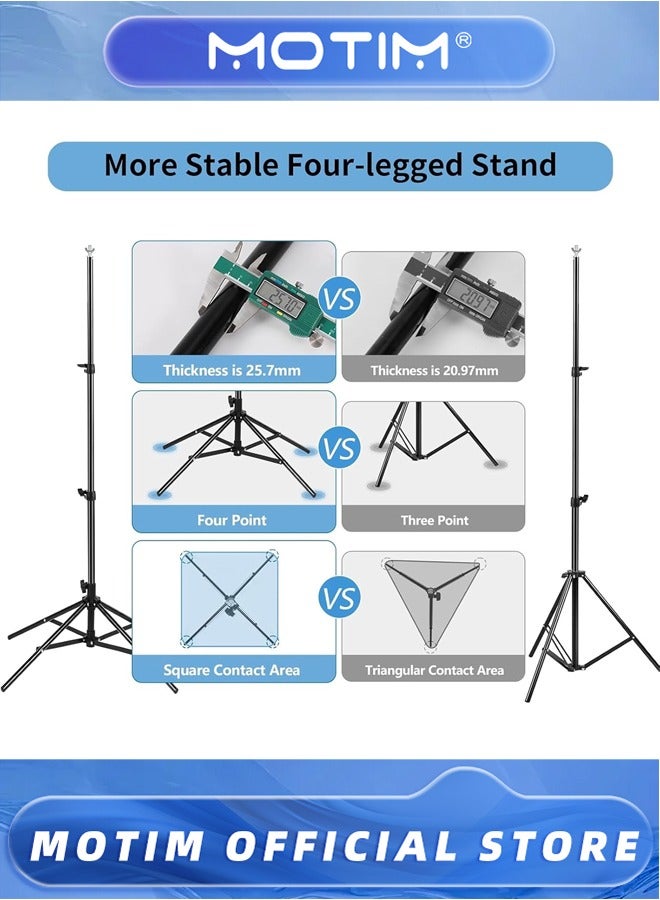 Motim Photography Backdrop Stand, Adjustable Backdrop Stand Kit for Parties, Weddings, Photography, Advertising Display（2M*3M）  - Image 3