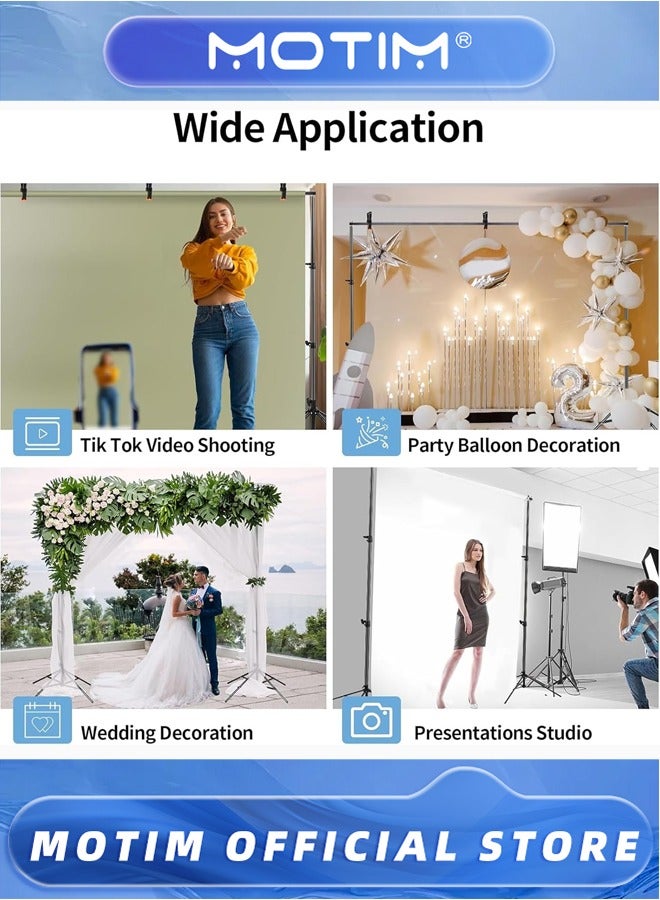 Motim Photography Backdrop Stand, Adjustable Backdrop Stand Kit for Parties, Weddings, Photography, Advertising Display（2M*3M）  - Image 5