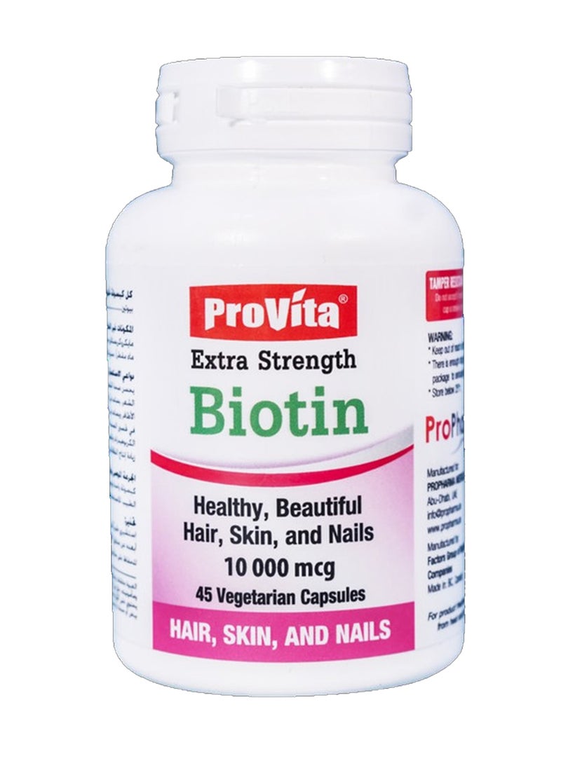 ProVita Biotin 10000 Mcg 45 Vegetarian Capsules 