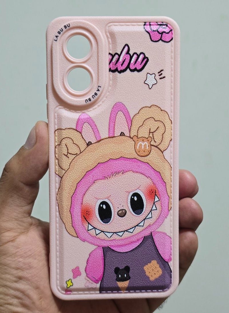 Cartoon Back Cover With the Word LABUBU Compatible With The Phone Oppo A18 / Oppo A38 - Image 1