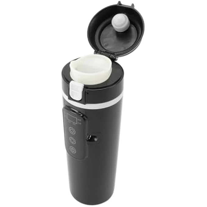 Goshyda Electric Kettle 500Ml Portable Heating Kettle For 12V 24V Car Truck Leakproof Travel Coffee Mug With Intelligent Temperature Control Stainless Steel Liner - Image 4