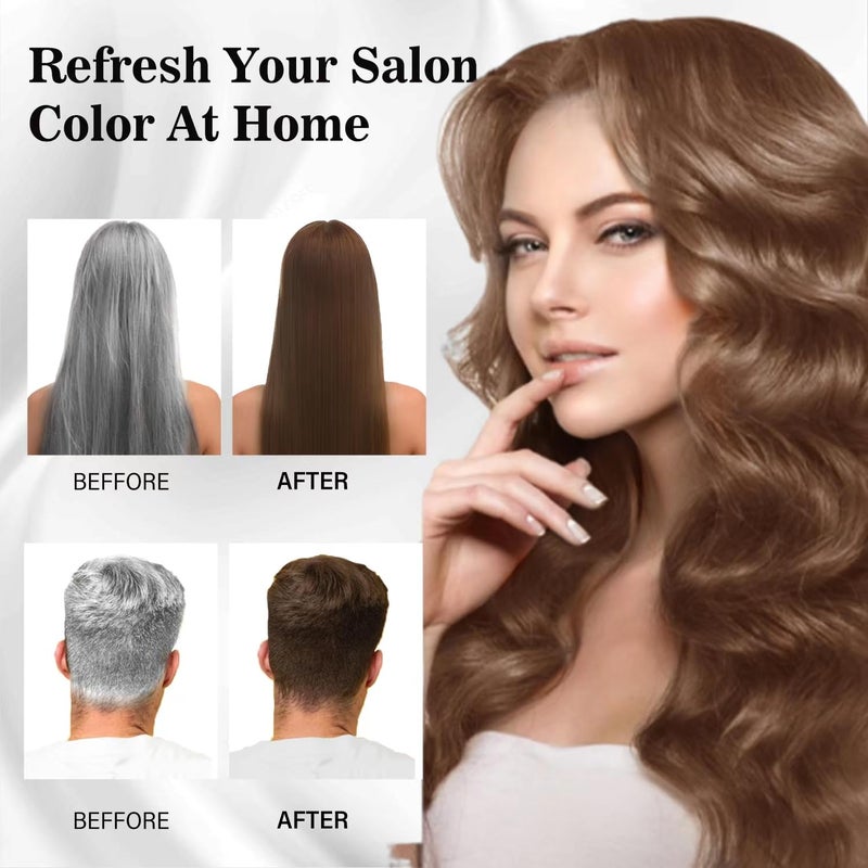Joyful Young Hair Dye Shampoo 3-in-1, Golden Brown Semi-Permanent Gray Hair Coverage, Color Depositing Shampoo for Women & Men, Vegan, Ammonia-Free - Image 3