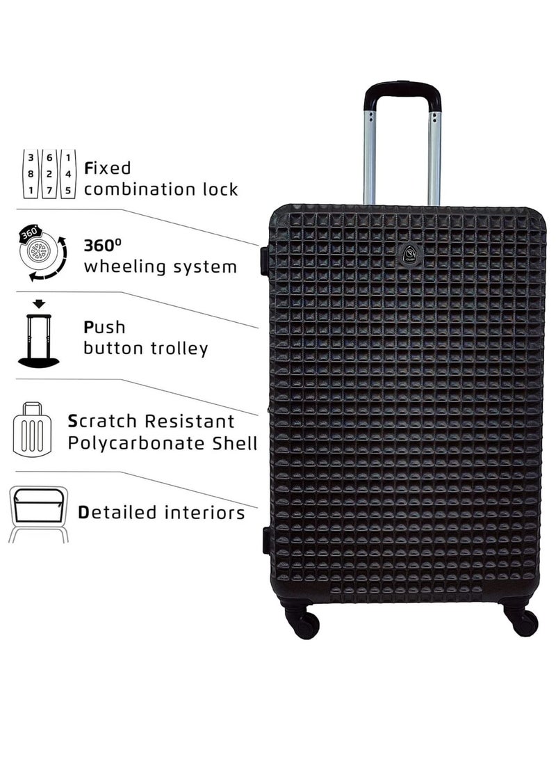 ROWER Luggage Set of 3 Hard Side Lightweight Travel Bag Trolley Set With Spinner Wheels & Lock (20/25/29 Inches) - Image 2