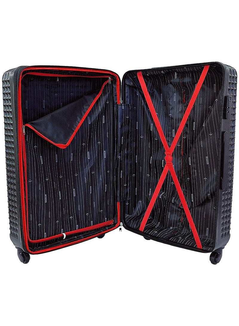 ROWER Luggage Set of 3 Hard Side Lightweight Travel Bag Trolley Set With Spinner Wheels & Lock (20/25/29 Inches) - Image 5