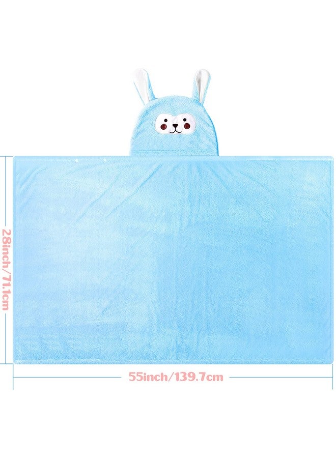 كينينج مناشف حمام كينينج للأطفال الصغار بغطاء للرأس، عبوة من 4 قطع، مقاس 28 × 55 بوصة، للأولاد والبنات، ماصة وناعمة وسميكة، مقاس كبير، 4 ألوان - Image 1