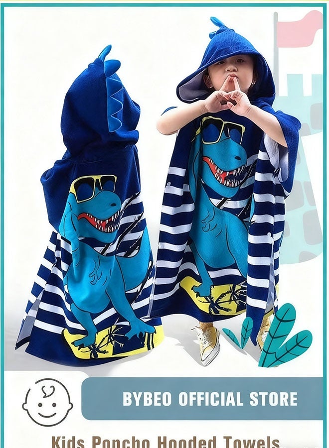 Thickened children's hooded poncho towel with extra absorbency, soft and gentle on the skin, suitable for various occasions (beach/pool/bathroom). Ideal gift choice. - Image 1