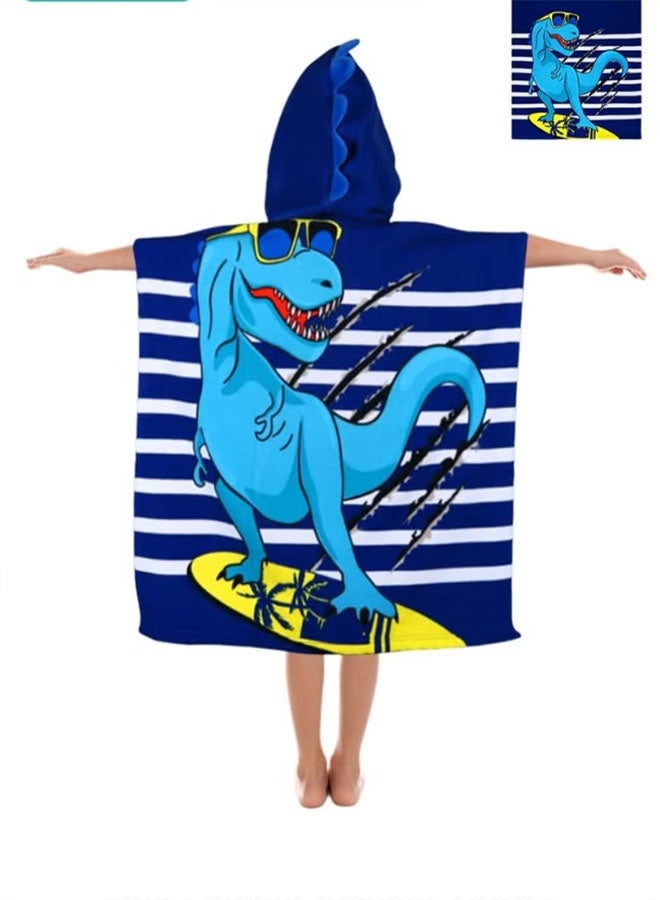 Thickened children's hooded poncho towel with extra absorbency, soft and gentle on the skin, suitable for various occasions (beach/pool/bathroom). Ideal gift choice. - Image 2
