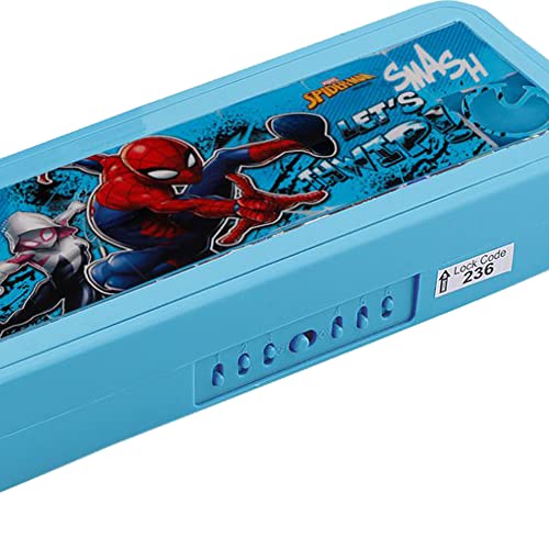 Ski Homeware Puzzle Pencil Box With Number Lock And Game, Perfect For School Children, An Ideal Gift For Kids - Spidey - Plastic, Multicolor - Image 5