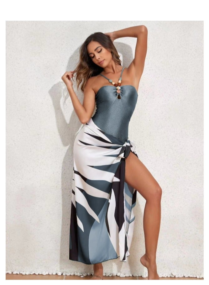 Y&D 2 Pice Summer swimsuit cover up women halter  set swimming suit women swimwear - Image 2