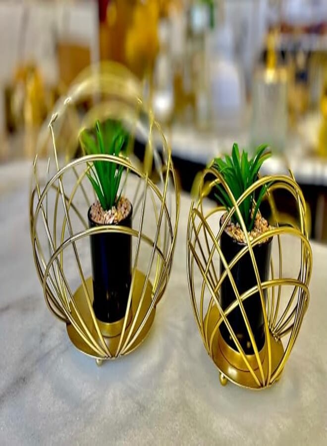 Artficial Plant With Metal Stand For Home Deoration And Office From FLAMINGO Large - زرع صناعي مع استاند معدن شكل كوكب