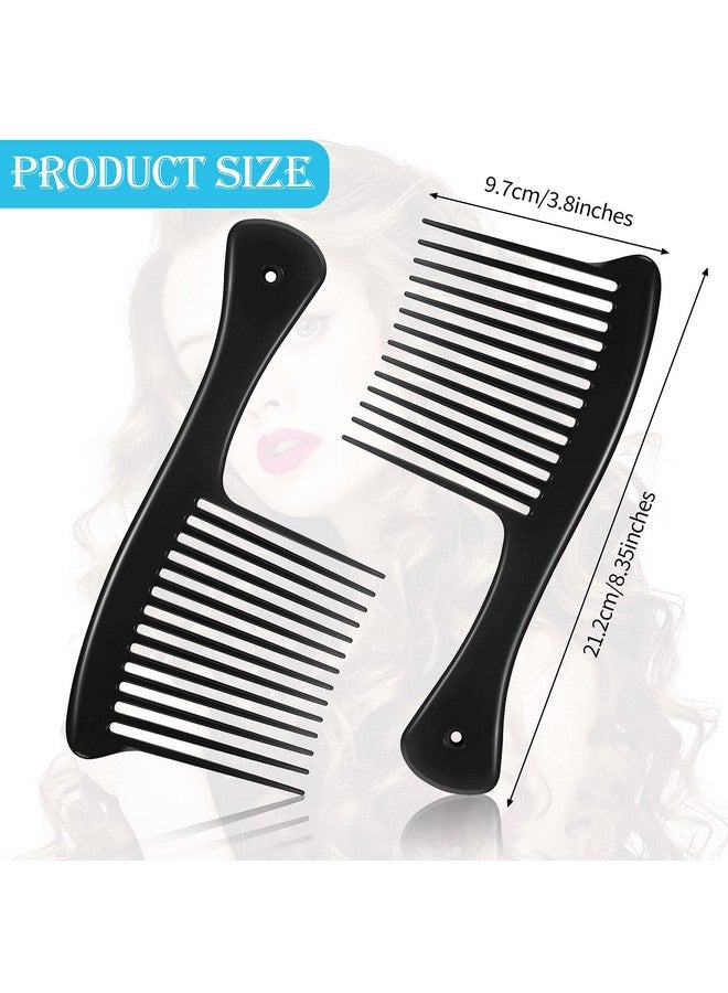 Romooa Hwojjha 3 Pieces Wide Tooth Comb Jumbo Rake Comb Hair Detangler Salon Shampoo Comb For Long Hair And Curly Hair Detangling Tools For 4C Hair(Black Blue Pink) (Blue) - Image 4
