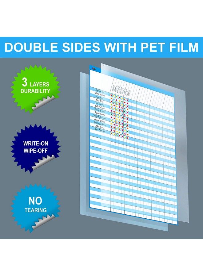 SpriteGru 6 Pack Multicolor Dry Erase Incentive Chart Chore Responsibility School Attendance Homework Progress Tracking Chart 6 Pack In Multicolor 36 Rows X 25 Columns (17" X 22.5") With 1056 Stars - Image 3