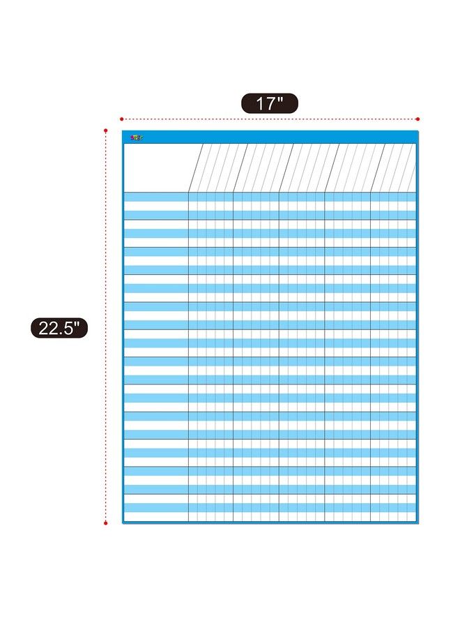 SpriteGru 6 Pack Multicolor Dry Erase Incentive Chart Chore Responsibility School Attendance Homework Progress Tracking Chart 6 Pack In Multicolor 36 Rows X 25 Columns (17" X 22.5") With 1056 Stars - Image 5