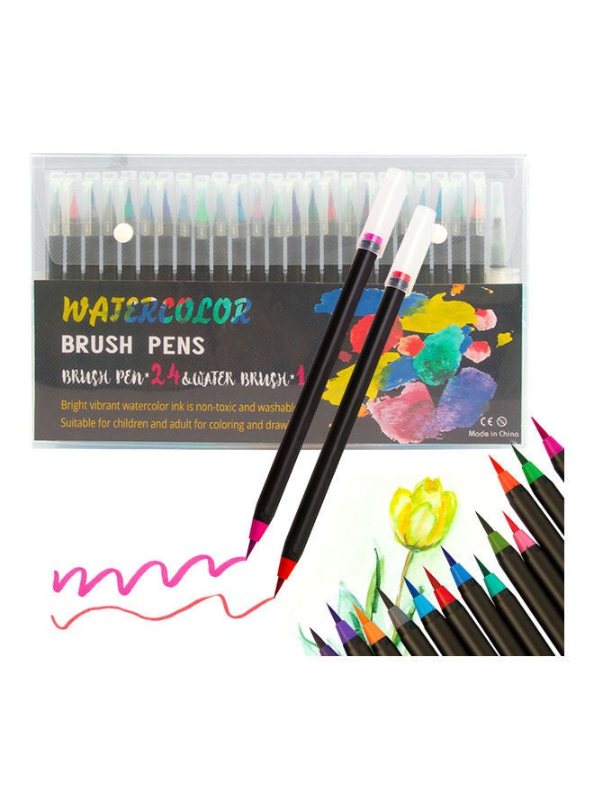 نيبمينينت طقم أقلام قابلة للغسل مع فرشاة مائية مكون من 24 قطعة متعدد الألوان - Image 5