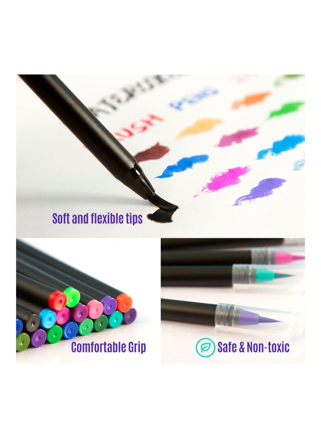 نيبمينينت طقم أقلام قابلة للغسل مع فرشاة مائية مكون من 24 قطعة متعدد الألوان - Image 3