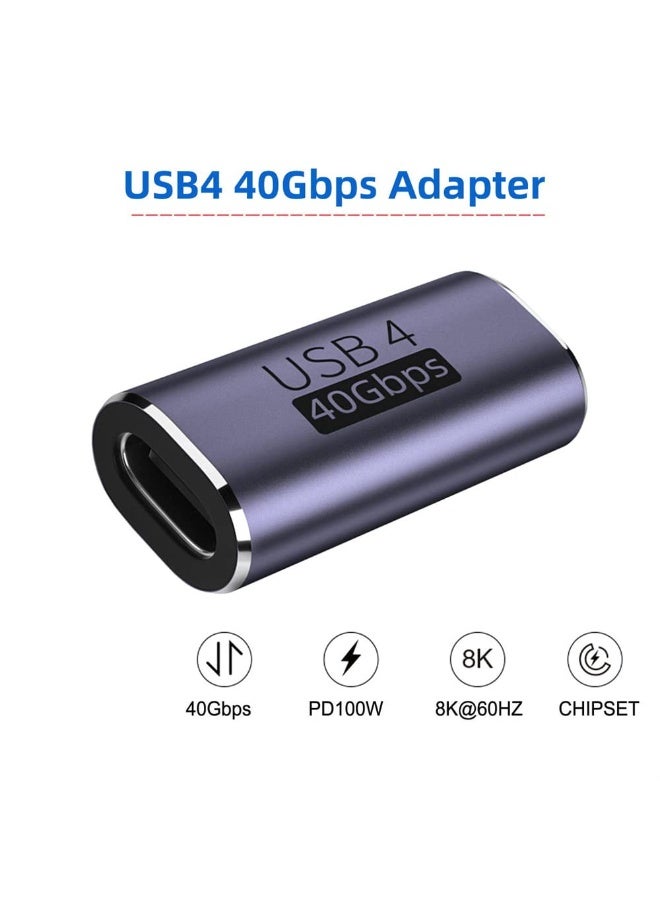 USB4 Type-C Female to Female Adapter – 40Gbps Data, 100W Power Delivery, 8K@60Hz Video Extender for Laptop and Phone - Image 2
